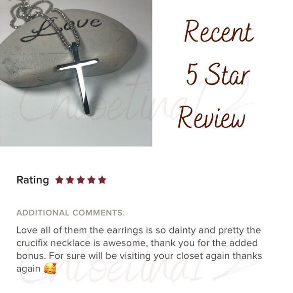 NEW Chunky Silver Cross Choker Necklace - Picture 7 of 9